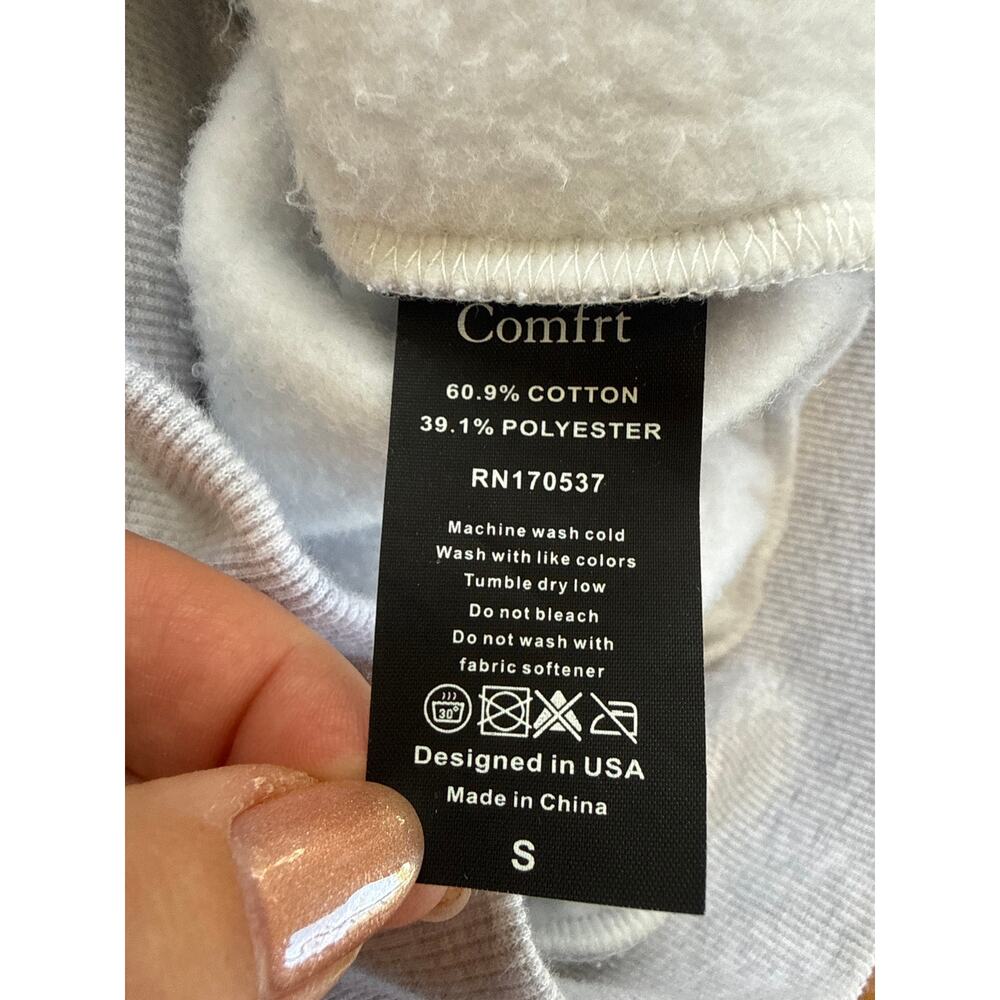 Comfrt Cloud Zip Hoodie Mega in Storm Light Gray Size Small Oversized Fit - Picture 6 of 7